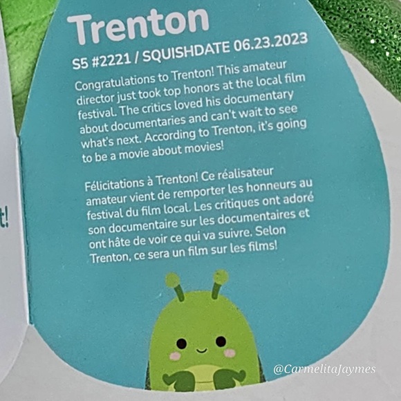 TRENTON 🪲 Praying Mantis w Irridescent Wings 5 in Original Squishmallow ☆》NWT《☆ - Picture 8 of 8